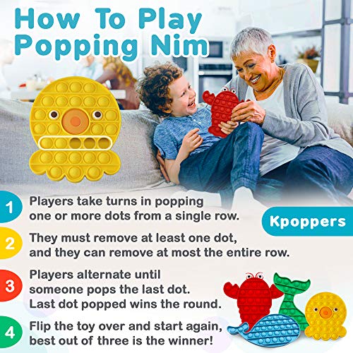 Kpopper 4 Pack Pop It Fidget Toys for Anxiety Stress Relief – Bubble Popping Sensory Toy for Autism Special Needs Kids Adults, Silicone Squeeze Push Pop Fidget Toy Set Whale Octopus Mermaid Lobster | The Storepaperoomates Retail Market - Fast Affordable Shopping