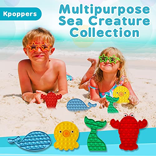 Kpopper 4 Pack Pop It Fidget Toys for Anxiety Stress Relief – Bubble Popping Sensory Toy for Autism Special Needs Kids Adults, Silicone Squeeze Push Pop Fidget Toy Set Whale Octopus Mermaid Lobster | The Storepaperoomates Retail Market - Fast Affordable Shopping