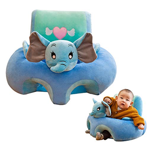 Baby Support Seat, Animal Shaped Baby Learning to Sit Chair Keep Sitting, Baby Floor Plush Lounger for 3-24 Months Baby,Elephant(PP Cotton Filling)