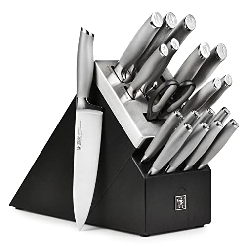Henckels Forged Modernist 20 Piece Self Sharpening Knife Set with Stainless Steel Handles & Black Knife Block | The Storepaperoomates Retail Market - Fast Affordable Shopping