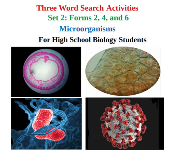 Microorganisms: Three Word Search Activities in Biology and Life Science – Set 1