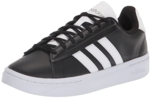 adidas Men’s Grand Court Alpha Tennis Shoe, Core Black/White/Iron Metallic, 10.5