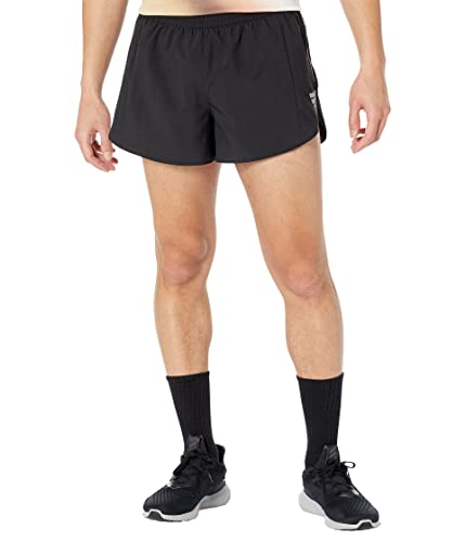 adidas Men’s Own The Run Split Shorts, Black/Reflective Silver, Medium