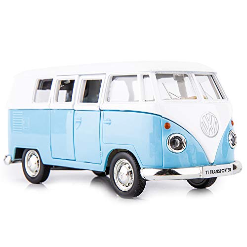 TGRCM-CZ 1/36 Scale Bus Casting Car Model, Zinc Alloy Toy Car for Kids, Pull Back Vehicles Toy Truck for Toddlers Kids Boys Girls Gift (Blue )