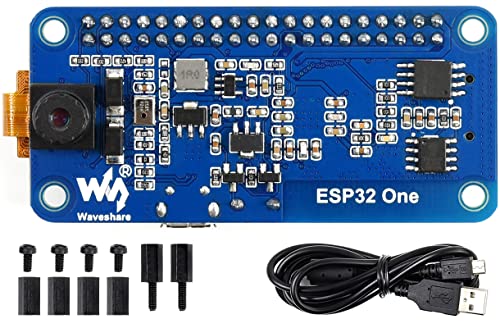 ESP32 One Kit Mini Development Board with WiFi/Bluetooth for Raspberry Pi Hats Support Image Recognition Voice Processing Compatible with Arduino and ESP-IDF Software SDK (with Camera)