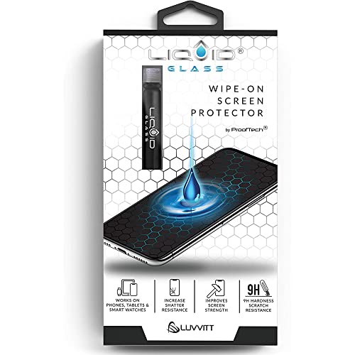 LIQUID GLASS Screen Protector for All Smartphones Tablets and Watches Scratch and Shatter Resistant Wipe On Nano Protection for Up to 4 Devices – Bottle