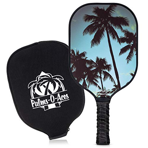 Palms-O-Aces Graphite Pickleball Paddle with Cover, Meets USAPA Specs, Lightweight & Durable Racket for Beginner to Professional, Optimized Grip Padded Handle Racket for Indoor & Outdoor Sport, Single
