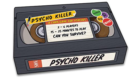 Psycho Killer, A Card Game for Psychos, Fast-Paced, Hilarious and Strategic Party Game, 15 to 25 Minute Play Time, 2 to 6 Players, For Ages 15 and up