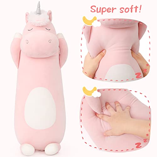 Lanmore Unicorn Plush Hugging Pillow Stuffed Animals Body Pillow Long Pillow Gifts for Kids Girls Girlfriend,36.2 inches(Pink) | The Storepaperoomates Retail Market - Fast Affordable Shopping