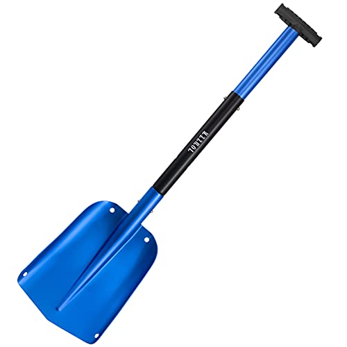 YOHEER Aluminum Utility Shovel, 3 Sections Detachable Snow Shovel Perfect for Autocross , Camping and Other Outdoor Activities (Blue)