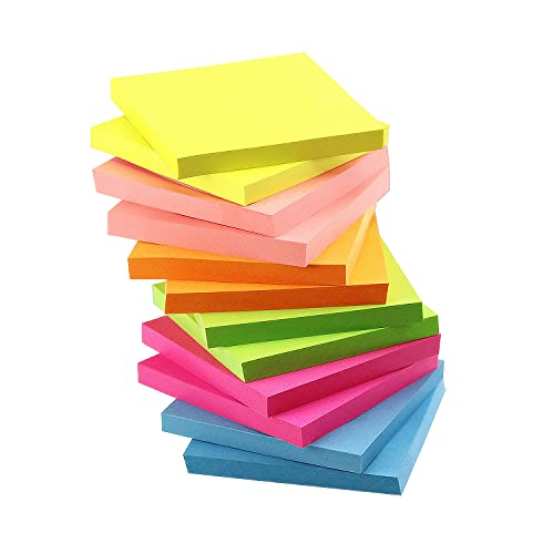 Early Buy 12 Pads Sticky Notes 3×3 Self-Stick Notes 6 Bright Color Sticky Notes, 60 Sheets/Pad