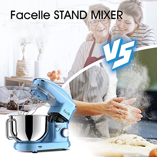 Stand Mixer, Facelle 660W Household Kitchen Standing Mixer Dough Mixer with 6-Speed Tilt-Head Food Mixer Cake Mixer-Dough Hook/Whisk/Beater for Baking,Cakes,Cookie(6.5 QT Bowl,Blue) | The Storepaperoomates Retail Market - Fast Affordable Shopping