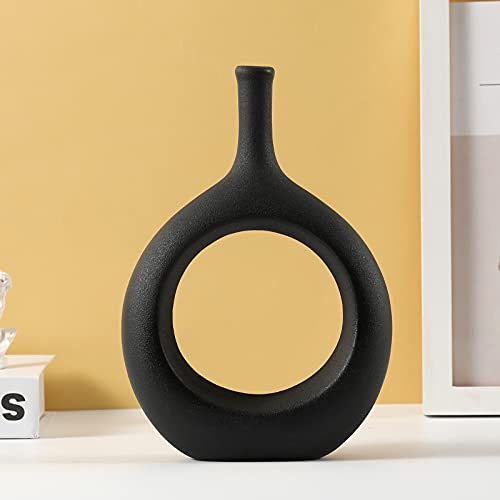 Ceramic Vase,Matte Minimalist Flower Vase,Modern Geometric Decorative Vases for Home Office Wedding Party and Gift