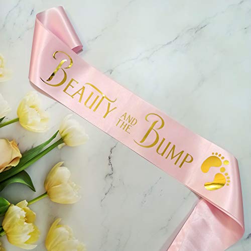 Mommy to Be Sash for Baby Shower, Beauty and the Bump Sash for New Mom, Gift Ideas for Soon to Be Parents, Beauty and Beast Party Supplies, Boy or Girl Gender Reveal, Pregnancy Announcement Décor