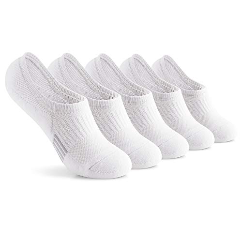 Gonii Womens No Show Socks Athletic Ankle Socks Cushioned Running Low Cut 5-Pairs White