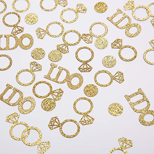 Gold Wedding Table Confetti ,Glitter Paper Diamond Ring Confetti, I Do Engagement Party Table Scatter,Bachelorette Bridal Shower Party Decorations | The Storepaperoomates Retail Market - Fast Affordable Shopping