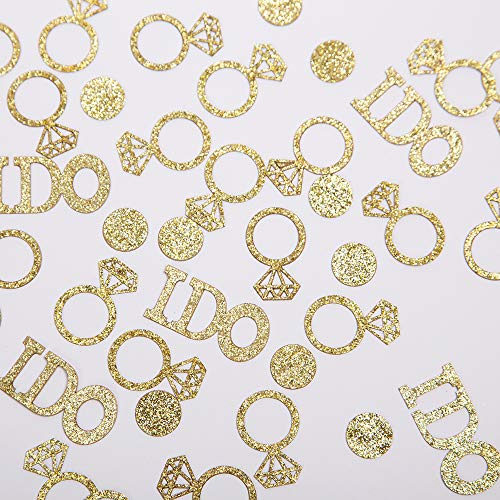 Gold Wedding Table Confetti ,Glitter Paper Diamond Ring Confetti, I Do Engagement Party Table Scatter,Bachelorette Bridal Shower Party Decorations | The Storepaperoomates Retail Market - Fast Affordable Shopping