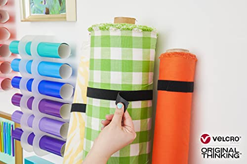 VELCRO Brand ECO Collection Cut to Length Straps, Double Sided Roll 10ft x 1in, Sustainable 50% Recycled Material, Black | The Storepaperoomates Retail Market - Fast Affordable Shopping