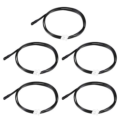 uxcell 5pcs 20K NTC Temperature Sensor Probe 50cm Digital Thermometer Extension Cable