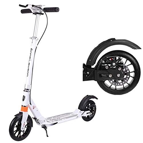 SZNWJ ygqtbc Kick Scooter for Adults, Teens | Foldable, Lightweight w/Wheel Bearings | Height-Adjustable, Max Load (Color : White)