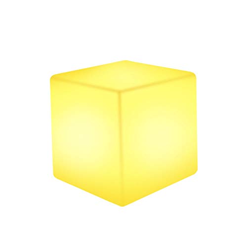 Summer Party Creative Colorful Stools Outdoor Courtyard Lamp Indoor Night Light LED Stool Tables ChairLED Cube Chair Seat for Adult Remote Control 16″ RGB Color Home Garden Decoration Bedroom Patio De