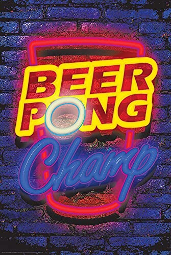 Studio B Beer Pong Neon NonFlocked Blacklight Poster 24×36