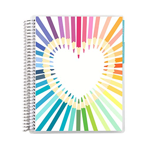 7″ x 9″ Teacher Rainbow Heart Record Book. Communication Logs and Student Checklists Layouts with Lined and Graph Sections for Writing and Note Taking by Erin Condren.