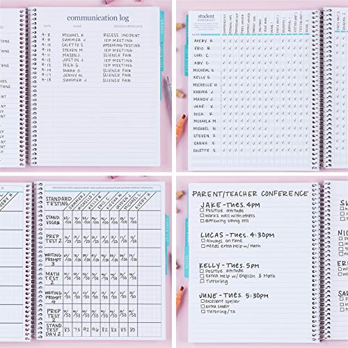 7″ x 9″ Teacher Rainbow Heart Record Book. Communication Logs and Student Checklists Layouts with Lined and Graph Sections for Writing and Note Taking by Erin Condren. | The Storepaperoomates Retail Market - Fast Affordable Shopping