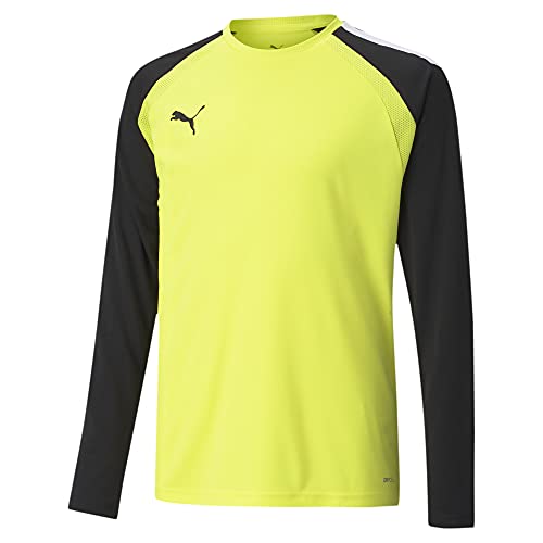 PUMA unisex child Team Pacer Goalkeeper Long Sleeve Jersey T Shirt, Fluorescent Yellow-puma Black-puma White, Medium US