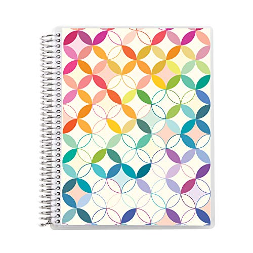 Erin Condren 8.5″ x 11″ Spiral Bound Dot Grid Journal Notebook – Mid Century Circles. 5mm Dot Grid. 160 Page Writing, Drawing & Art Notebook. 80Lb Thick Mohawk Paper. Stickers Included