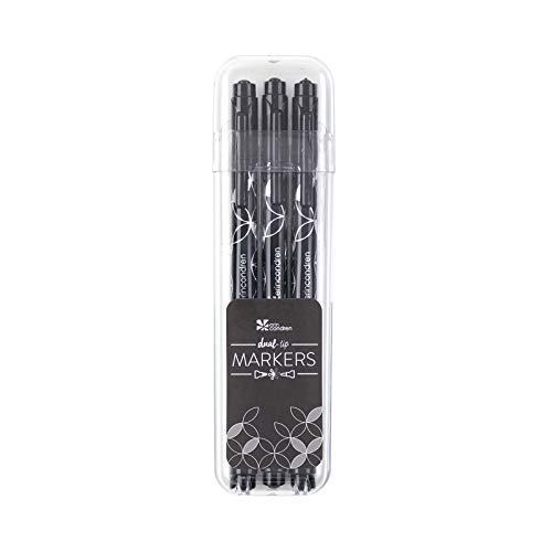 Erin Condren 3-Pack of Designer Dual Tip Markers/Ink Pen. Stylish and Sleek Design. Rich Black Marker Ink. Twin Capped Fine Tip and Capped Medium Tip | The Storepaperoomates Retail Market - Fast Affordable Shopping