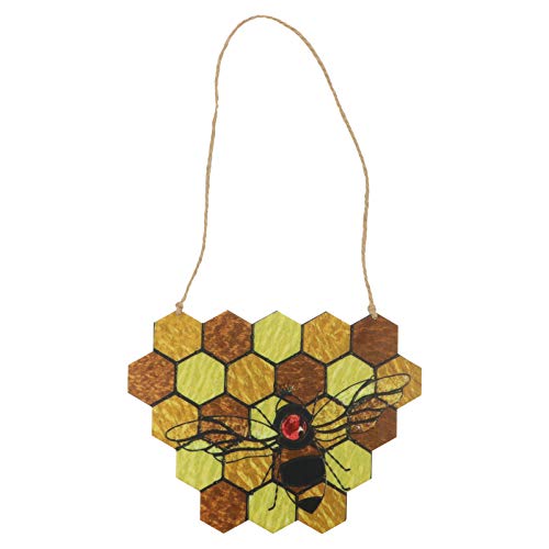 PRETYZOOM Home Decor Honeycomb Hanging Ornament Honeycomb Suncatcher Glass Rope String Window Glass Decorations Home Garden Party Favors Home Ornament