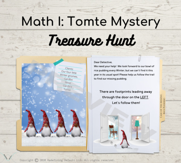 Math 1: Tomte Mystery! Educational Treasure Hunt