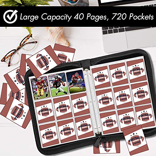 720 Pockets with Trading Card Binder Baseball Card Binder Sleeves, Football Cards Album Cards Holder Protectors Set Fit for Yugioh, MTG, Sports, Game, Standard Cards Holder(Rugby Football) | The Storepaperoomates Retail Market - Fast Affordable Shopping