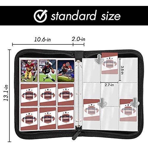 720 Pockets with Trading Card Binder Baseball Card Binder Sleeves, Football Cards Album Cards Holder Protectors Set Fit for Yugioh, MTG, Sports, Game, Standard Cards Holder(Rugby Football) | The Storepaperoomates Retail Market - Fast Affordable Shopping