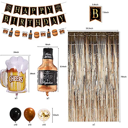 Birthday Decorations for Men Women Whiskey Themed Party Decorations Supplies Classic Vintage Party Banner Bar Party Decorations | The Storepaperoomates Retail Market - Fast Affordable Shopping