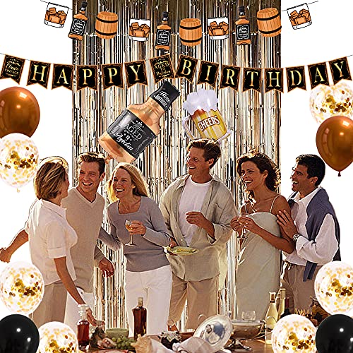 Birthday Decorations for Men Women Whiskey Themed Party Decorations Supplies Classic Vintage Party Banner Bar Party Decorations | The Storepaperoomates Retail Market - Fast Affordable Shopping