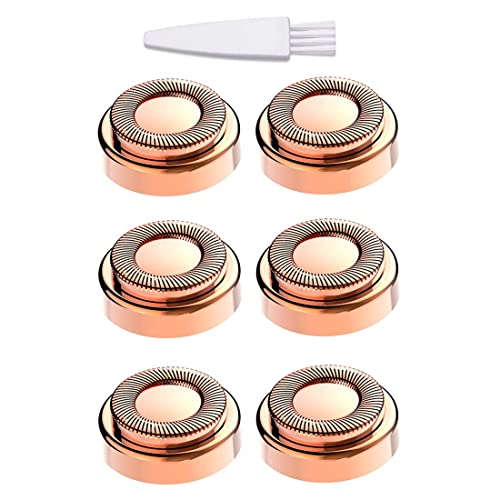 Facial Hair Remover Replacement Heads, for Flawless Finishing Rose Gold-Plated Blade Head, Cover Perfect Touch and Smooth Finishing, 6 Pcs Rose Gold, Generation 1 Single Halo (Rose Gold-6Pcs)