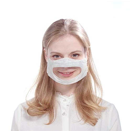 Clear face masks STEK Smile Protector 5EA for adults 1 week Reusable See Through Face Covering (White)