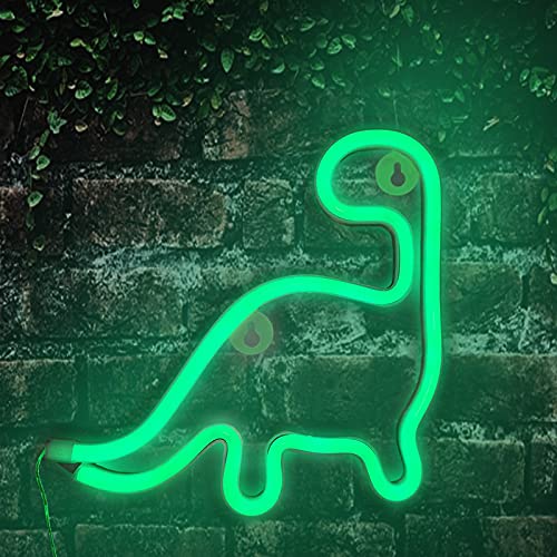Neon Signs,USB Battery Operated LED Night Light Lamp for Bedroom Wall Decor bar Party Christmas Wedding Valentines Day Birthday Gift adult kids teen (Dinosaur Green)