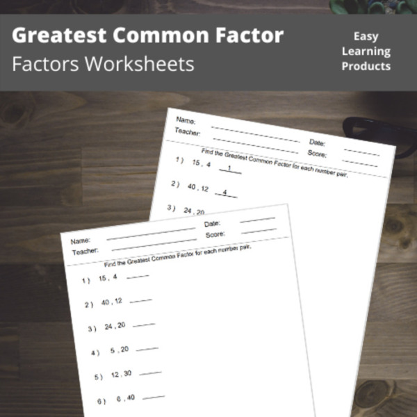 Greatest Common Factor Worksheets with Answer Keys | PDF & Word Doc | Grades 3 – 5