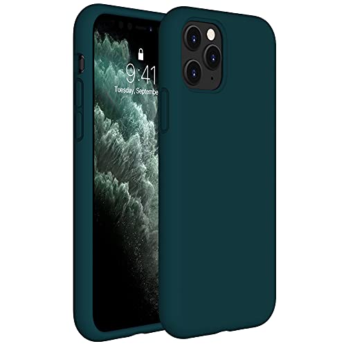 Miracase Liquid Silicone Case Compatible with iPhone 11 Pro 5.8 inch, Gel Rubber Full Body Protection Shockproof Cover Case Drop Protection Case (Teal)