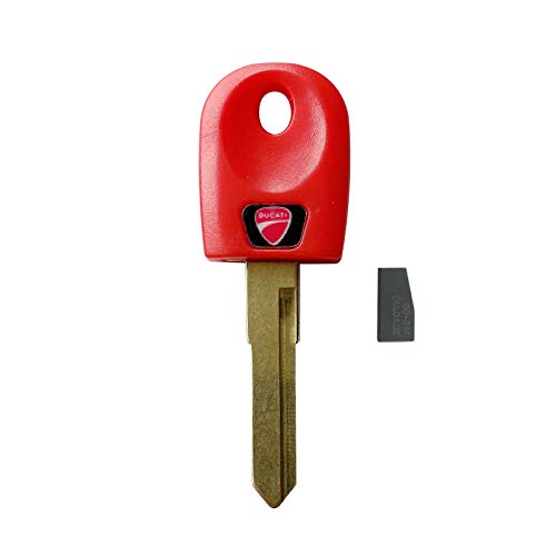 DWL Key Blank with Transponder Chip and Uncut Blade. Special Clonable chip for 600 620 821 Monster 600 620 Sport 696 748 848 999 1098 800 900 ST3 ST4 (red)