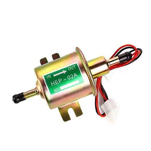 Fuel Pump Electronic Fuel Transfer Pump 12V Inline Universal Pump Metal HEP-02A for Carburetor Engine Reliable and Durable