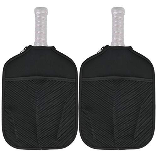 Cosmos Pack of 2 Neoprene Pickleball Paddle Cover Case Pickleball Racket Sleeve Bag (Black Color)