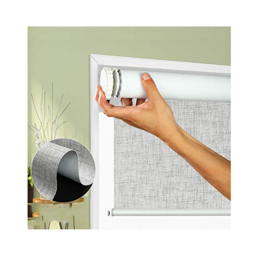 XYUfly20 Indoor Roller Blinds Blackout Roller Blinds Use Linen Fabric to Effectively Block Ultraviolet Rays 44 Sizes to Choose from, Support Custom Sizes (Color : Gray, Size : 1X1.5M)