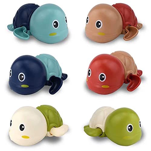 Kendyy Baby Bath Toys Set for Toddlers, Wind Up Swimming Turtle Animal Bathtub Bathroom Pool Beach Floating Toys Birthday 3 4 5 Year Old Boys & Girls Kids (6Pcs +1 Organizer+2 Hooks) | The Storepaperoomates Retail Market - Fast Affordable Shopping