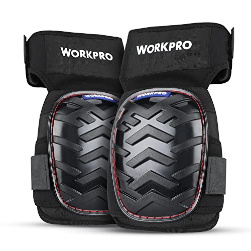 WORKPRO Knee Pads for Work, Ergonomic Gel Knee Pads Protector with Thick Foam Cushion, Heavy Duty Anti-slip Kneepads for Construction Flooring and Gardening