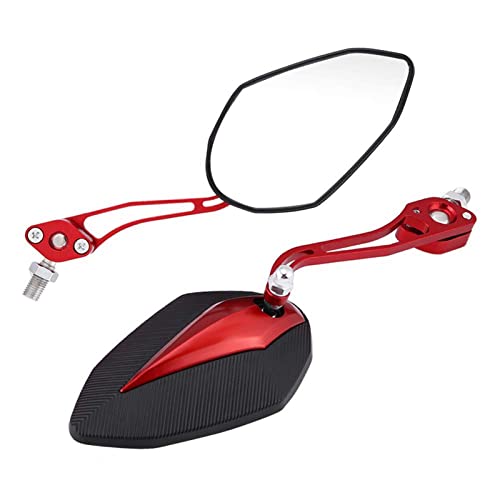 Motorcycle Rear View Mirrors, 1 Pair Universal Motorbike Rearview Scooter Mirrors, Rear View Side Mirrors, with Ultra Clear Mirror, with Fully Adjustable Joint Bolt, 10mm/8mm Screws