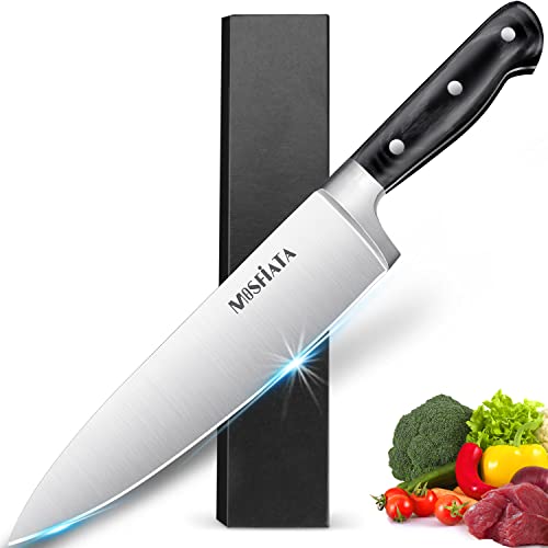 MOSFiATA Kitchen Chef Knife, 8” Full-Tang Cooking Knife High Carbon Stainless Steel Super Sharp Vegetable Meat Knife with Ergonomic Handle, Perfect for Kitchen & Restaurant | The Storepaperoomates Retail Market - Fast Affordable Shopping